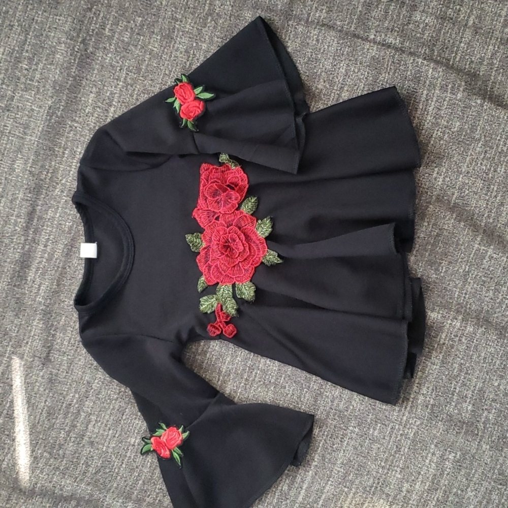 2T Bell Sleeve Embroidered Dress